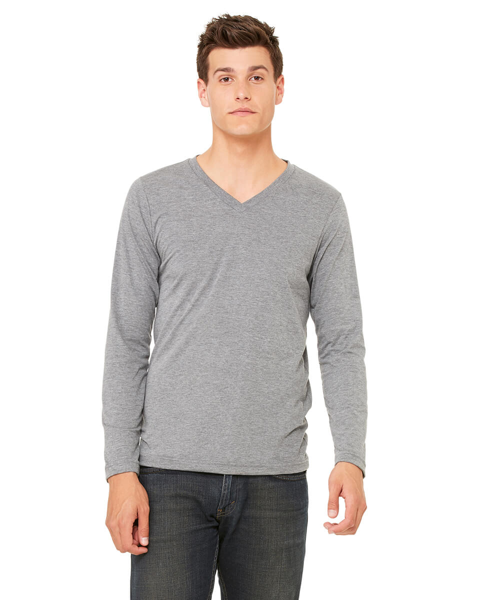 Fashions Love Men Cotton Full Sleeve V Neck Set Your Goal Printed T Shirt  FSV-0498